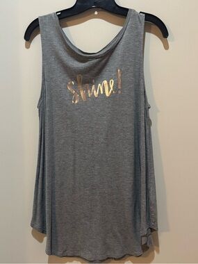 Old Navy Gray Swing Tank with Gold 'Shine!' Script